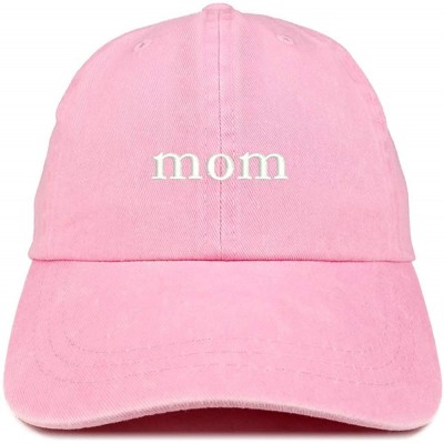 Baseball Caps Mom and Dad Pigment Dyed Couple 2 Pc Cap Set - Pink Navy - CV18I767AGW $33.88