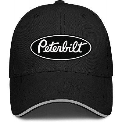 Baseball Caps Unisex Man Baseball Hat Hip Hop Adjustable Mesh Captain-Peterbilt-tiucks-Flat Cap - Black - CW18AHC96HL $14.88