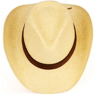 Cowboy Hats Men's & Women's Western Style Cowboy/Cowgirl Straw Hat - Cow1807natural - CO18QQ9LCN8 $9.10