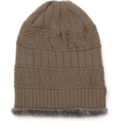 Skullies & Beanies Winter Women Men Hat- Fashion Fleece Beanie Hat- Knitted Warm Cap - Khaki - CW192SMG2W3 $9.22