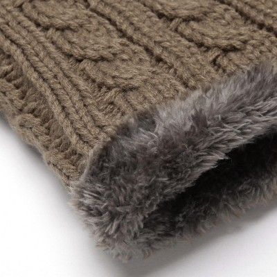 Skullies & Beanies Winter Women Men Hat- Fashion Fleece Beanie Hat- Knitted Warm Cap - Khaki - CW192SMG2W3 $9.22