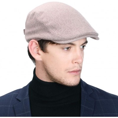 Newsboy Caps 2019 New Mens Winter Wool Newsboy Cap Adjustable Cold Weather Flat Cap Soft Lined - 00101_camel - CR18ALT0OX2 $1...