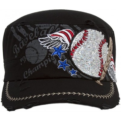 Newsboy Caps Distressed Cadet Cap (Various Styles) - Winged Baseball - CT11MUBIZB5 $12.33