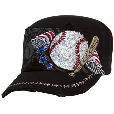 Newsboy Caps Distressed Cadet Cap (Various Styles) - Winged Baseball - CT11MUBIZB5 $12.33