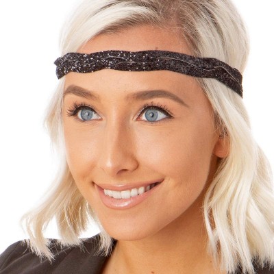 Headbands Women's Adjustable Cute Fashion Bling Glitter Headband Braid Hairband Gift Pack - CX18YTD2Z3N $22.70