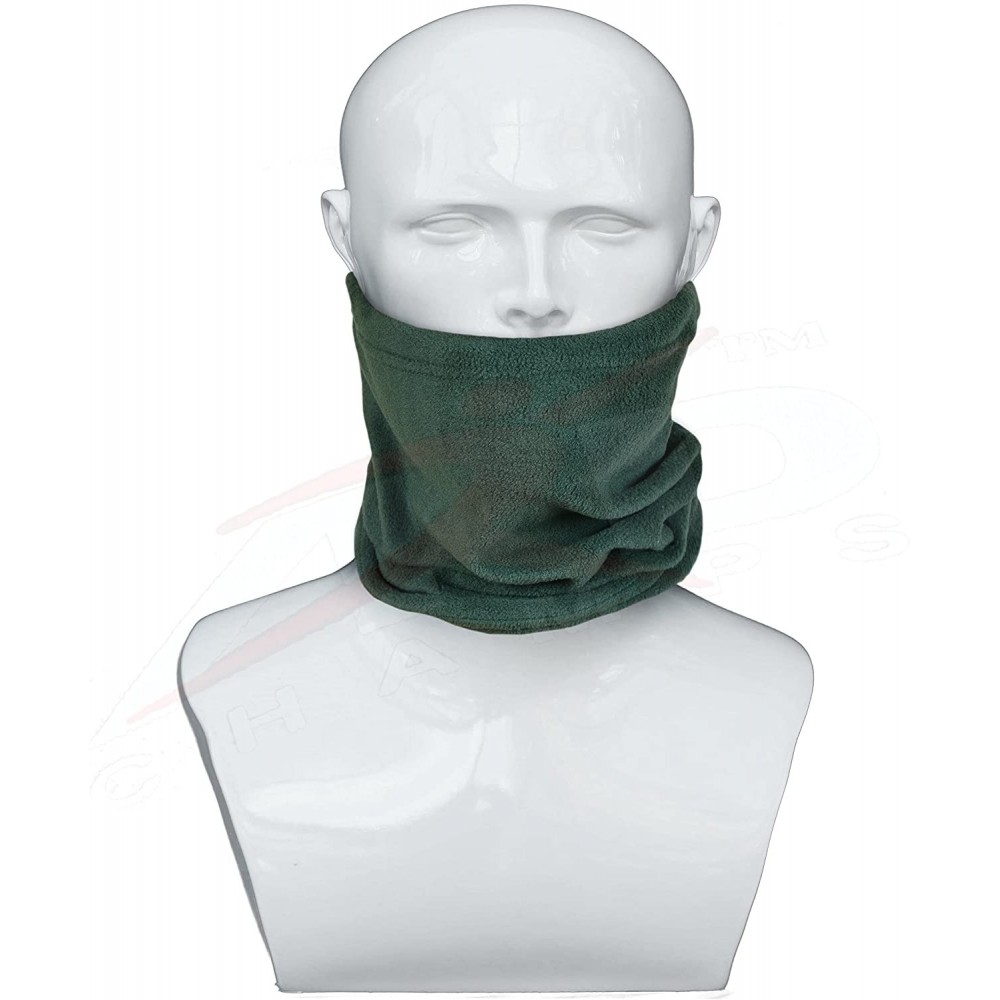 Balaclavas Polar Fleece Neck Warmer Snood Scarf Hat Unisex Thermal Ski Wear Snowboard - Green - CM12BHMORKP $9.65