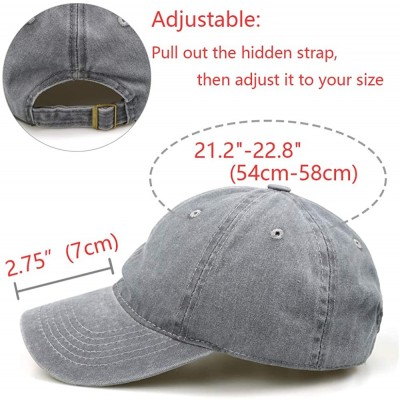 Baseball Caps Women Men Vintage Jeans Washed Distressed Baseball Cap Twill Adjustable Dad Hat - A-grey - CF18G24U5T0 $10.39