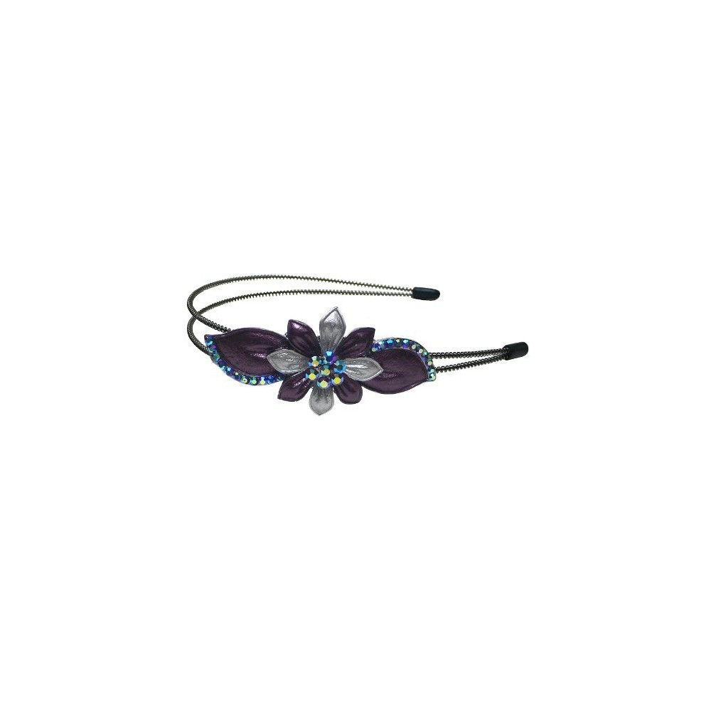 Headbands Crystal Flower Headband Purple Hair Band YY86801-6purple - purple - C011JVLVW6H $9.45