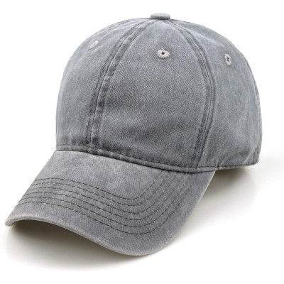 Baseball Caps Women Men Vintage Jeans Washed Distressed Baseball Cap Twill Adjustable Dad Hat - A-grey - CF18G24U5T0 $10.39