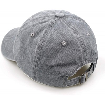 Baseball Caps Women Men Vintage Jeans Washed Distressed Baseball Cap Twill Adjustable Dad Hat - A-grey - CF18G24U5T0 $10.39