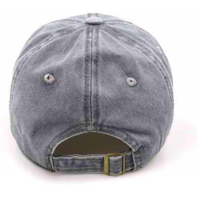 Baseball Caps Women Men Vintage Jeans Washed Distressed Baseball Cap Twill Adjustable Dad Hat - A-grey - CF18G24U5T0 $10.39