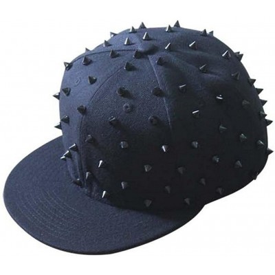 Baseball Caps Fashion Unisex Baseball Cap Snapback Adjustable Hip Hop hat Punk Boy Girl Rivets Spike Spiky Studded Button - C...