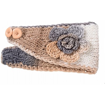 Cold Weather Headbands Headband Camellia Stretchy Headwrap - Khaki - CC180IY9NE0 $10.22