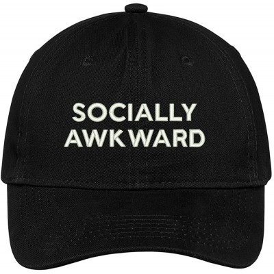 Baseball Caps Socially Awkward Embroidered Brushed Cotton Adjustable Cap Dad Hat - Black - CS12MS0EME1 $39.74