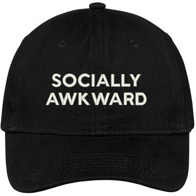 Baseball Caps Socially Awkward Embroidered Brushed Cotton Adjustable Cap Dad Hat - Black - CS12MS0EME1 $18.54