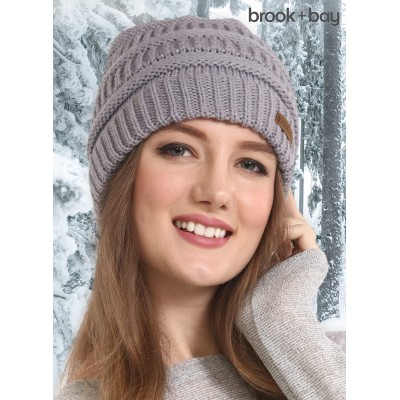 Skullies & Beanies Cable Knit Beanie for Women - Warm & Cute Multicolored Winter Knitted Caps for Cold Weather - Gray - C4185...