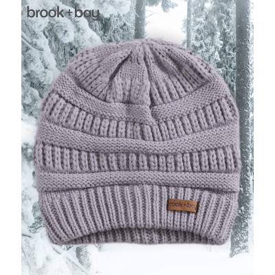 Skullies & Beanies Cable Knit Beanie for Women - Warm & Cute Multicolored Winter Knitted Caps for Cold Weather - Gray - C4185...