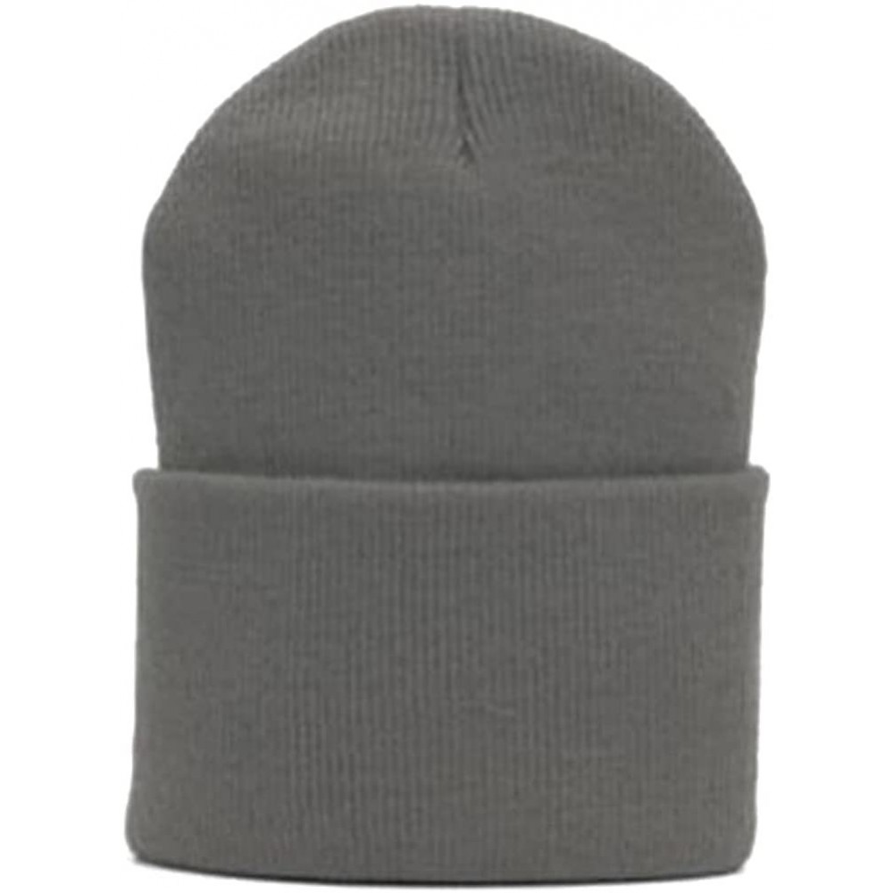 Skullies & Beanies Solid Winter Long Beanie (Comes in Many - Medium Grey - C6112JA1S79 $10.35