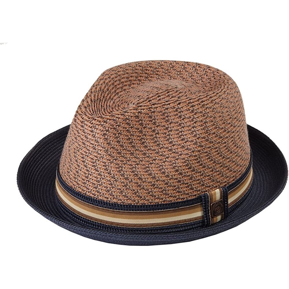 Fedoras Mens Summer Foldable Packable Trilby Hat - Sand - CB12ESXBAAN $41.75