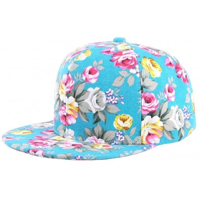 Baseball Caps Women's Adjustable Print Floral Baseball Hat Caps Sun Hat - Blues - CI12CWHHAE3 $17.18