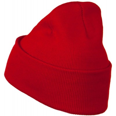 Skullies & Beanies 12 Inch Long Knitted Beanie - Red - CZ110PMZBKT $10.19