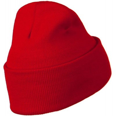 Skullies & Beanies 12 Inch Long Knitted Beanie - Red - CZ110PMZBKT $10.19