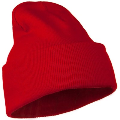 Skullies & Beanies 12 Inch Long Knitted Beanie - Red - CZ110PMZBKT $10.19