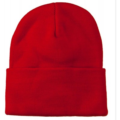 Skullies & Beanies 12 Inch Long Knitted Beanie - Red - CZ110PMZBKT $10.19