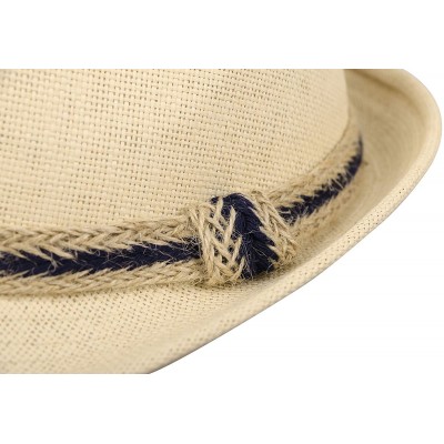 Sun Hats Women and Men Straw Fedora Sun Hat - Outdoor Cap w/Band - Beige - CF17YCWTT77 $12.04