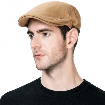 Newsboy Caps Summer Mens Cotton Flat Cap Ivy Gatsby Newsboy Driving Irish Cabbie Golf Hat - 89337camel - CH18RHCUDDE $17.51