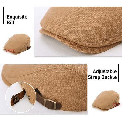 Newsboy Caps Summer Mens Cotton Flat Cap Ivy Gatsby Newsboy Driving Irish Cabbie Golf Hat - 89337camel - CH18RHCUDDE $17.51