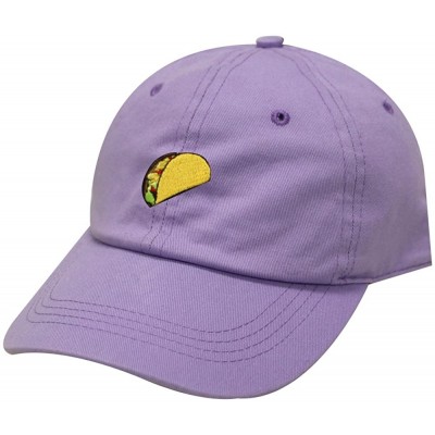 Baseball Caps Taco Emoji Cotton Baseball Cap Dad Hats - Lilac - CB17Z3HZH7I $13.91