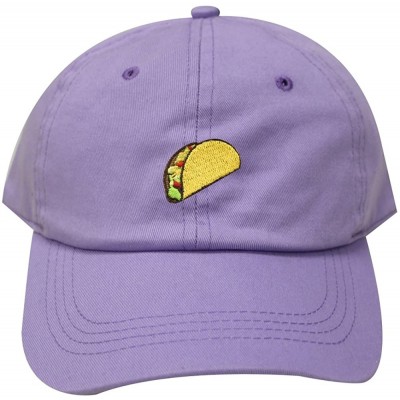 Baseball Caps Taco Emoji Cotton Baseball Cap Dad Hats - Lilac - CB17Z3HZH7I $13.91