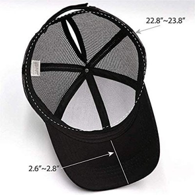 Baseball Caps High Ponytail Baseball Hats for Women-Sun Messy High Bun Hat Adjustable and Mesh Trucker Baseball Cap - CO18REL...