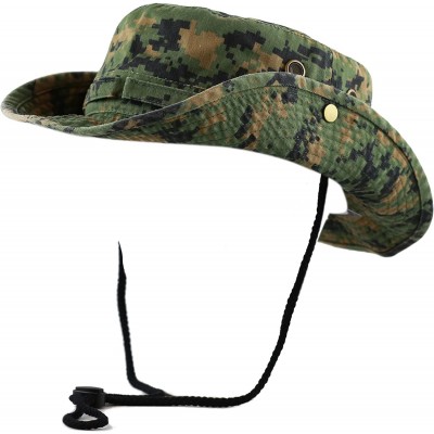 Sun Hats 100% Cotton Stone-Washed Safari Wide Brim Foldable Double-Sided Sun Boonie Bucket Hat - Digital Camo - CY12O0S682C $...