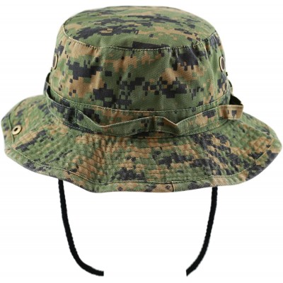 Sun Hats 100% Cotton Stone-Washed Safari Wide Brim Foldable Double-Sided Sun Boonie Bucket Hat - Digital Camo - CY12O0S682C $...