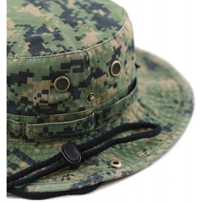 Sun Hats 100% Cotton Stone-Washed Safari Wide Brim Foldable Double-Sided Sun Boonie Bucket Hat - Digital Camo - CY12O0S682C $...