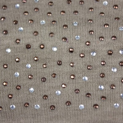 Cold Weather Headbands Sparkling Rhinestone and Dots Wide Elastic Headband - Tan - CI11CMTF85B $11.48