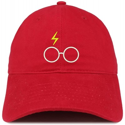 Baseball Caps Harry Glasses Embroidered Soft Cotton Adjustable Cap Dad Hat - Red - C612O89GS45 $39.97