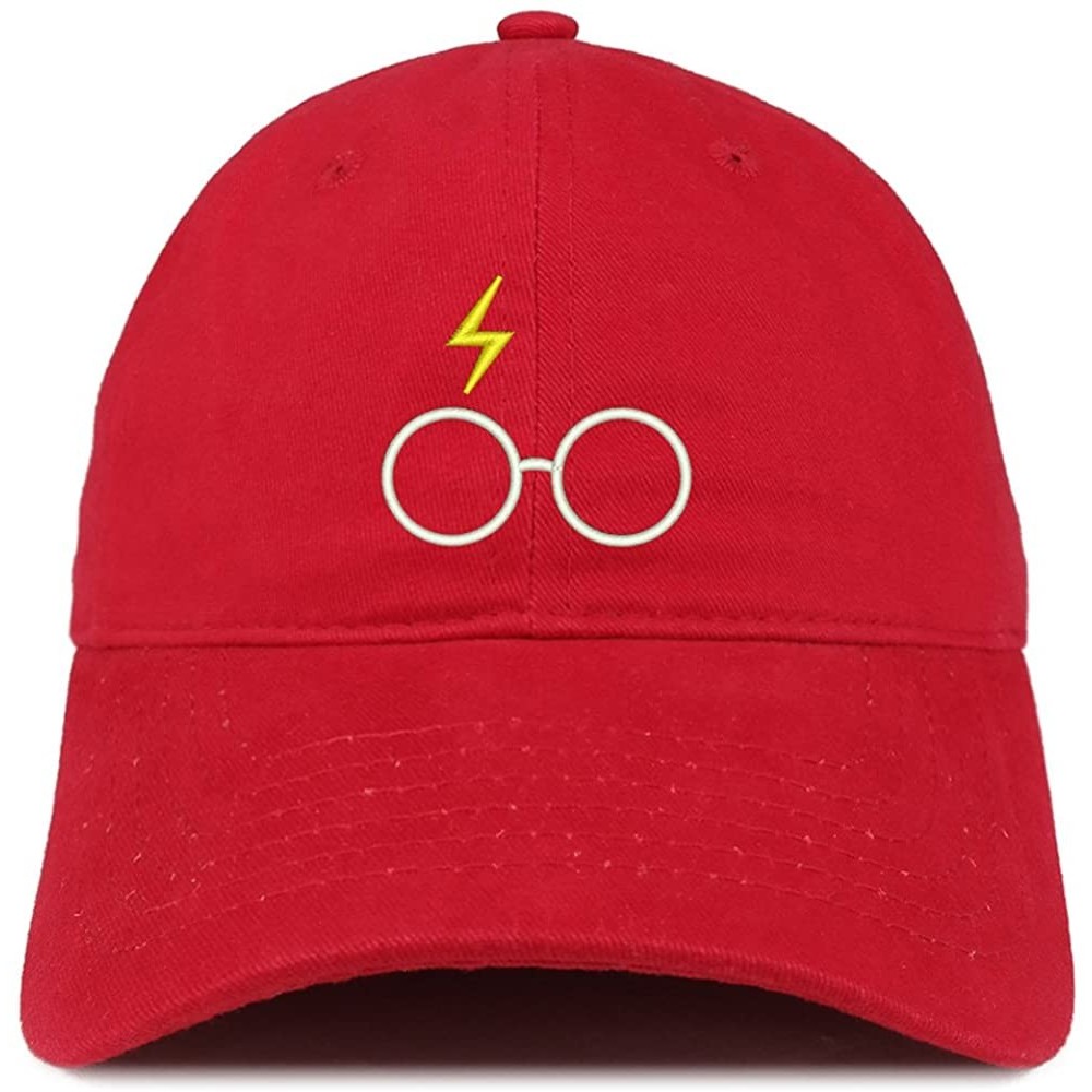 Baseball Caps Harry Glasses Embroidered Soft Cotton Adjustable Cap Dad Hat - Red - C612O89GS45 $14.82