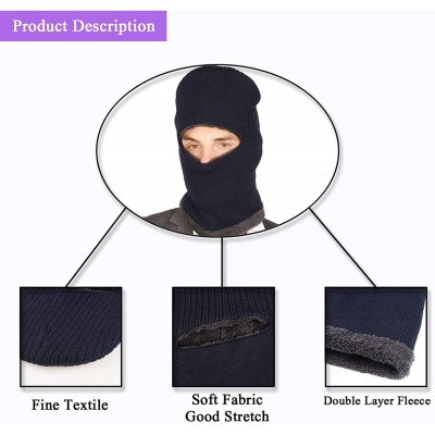 Balaclavas Kint Balaclavas Face Warmer Mask - Thick Double Layer Fleece Lining Windproof Ski Beanie Hat for Mens Womens - CA1...