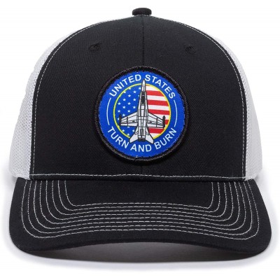 Baseball Caps Navy American Scout Patch Trucker - Black/White - C718AELGHK9 $16.81