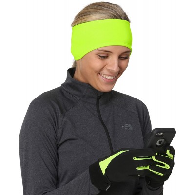 Headbands Women's Ponytail Headband - Moisture Wicking Ear Band - The Power Running Headband - hi-vis - C7120OGS77J $12.77