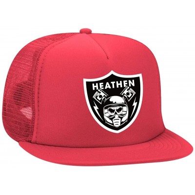 Baseball Caps Shield Foam Trucker Hat - Red - C818KQND3E9 $24.78