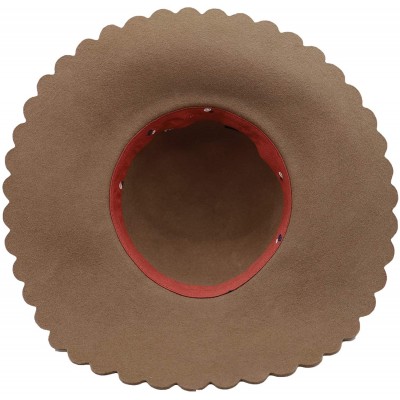 Fedoras Women's Wide Brim Wool Ribbon Band Floppy Hat - Rhinestone Style_camel - CL18A447KUD $21.28