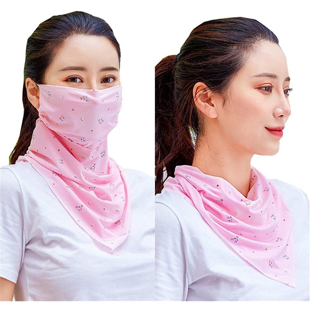 Balaclavas Women Headband Fashion Scarf Bandana Dust Face Protection Silk Facial Gowns - 3 - C7198H38DUS $25.38