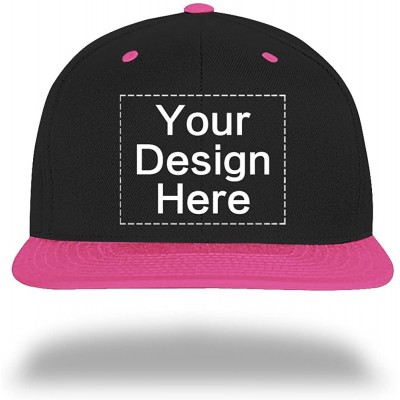 Baseball Caps Custom Baseball Cap Snapback Hiphop Hats Design Your Text Name or Logo - 3 Black&pink - C0183CC235Q $20.69
