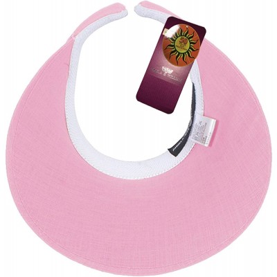 Visors Women's Cotton Clip On Sun Visor Hat - Lt Pink - CT1822ZKXTZ $10.14
