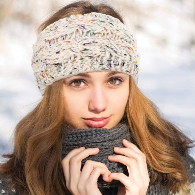 Cold Weather Headbands Headbands Knitted Warmers Suitable - Multi-color Confetti and Twist Style - C0192M9LGUS $8.28