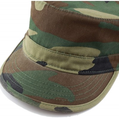 Baseball Caps Washed Cotton Basic & Distressed Cadet Cap Military Army Style Hat - 1. Basic - Wood Camo - CX18QI3GCAO $12.87